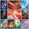 Klassische Surreale Goldene Koi-Fische Poster Schwimmende Fische Anime Kunstdrucke Leinwandmalerei Wandbilder Heim Wohnzimmer Dekor