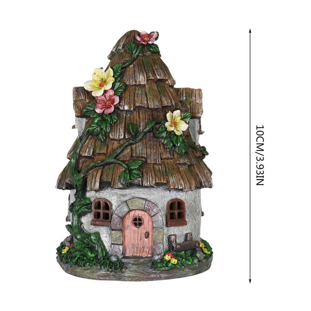 Miniature Fairy Gnome Door Figurines Wooden Art Sculpture Creative Garden Door Tree Statues Ornaments Home Window Decoration