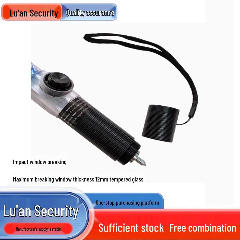 Baston de semnalizare LED reîncărcabil 40cm: Instrument de siguranță 4-în-1 cu intermitență roșie și albastră, vizibilitate nocturnă, fluorescent și funcție de spargere a geamului.