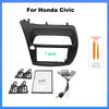 For Honda Civic Double Din Fascia Radio Dvd Stereo Cd Panel Dash Mounting Installation Trim Kit Face Frame Bezel with Wire Harne