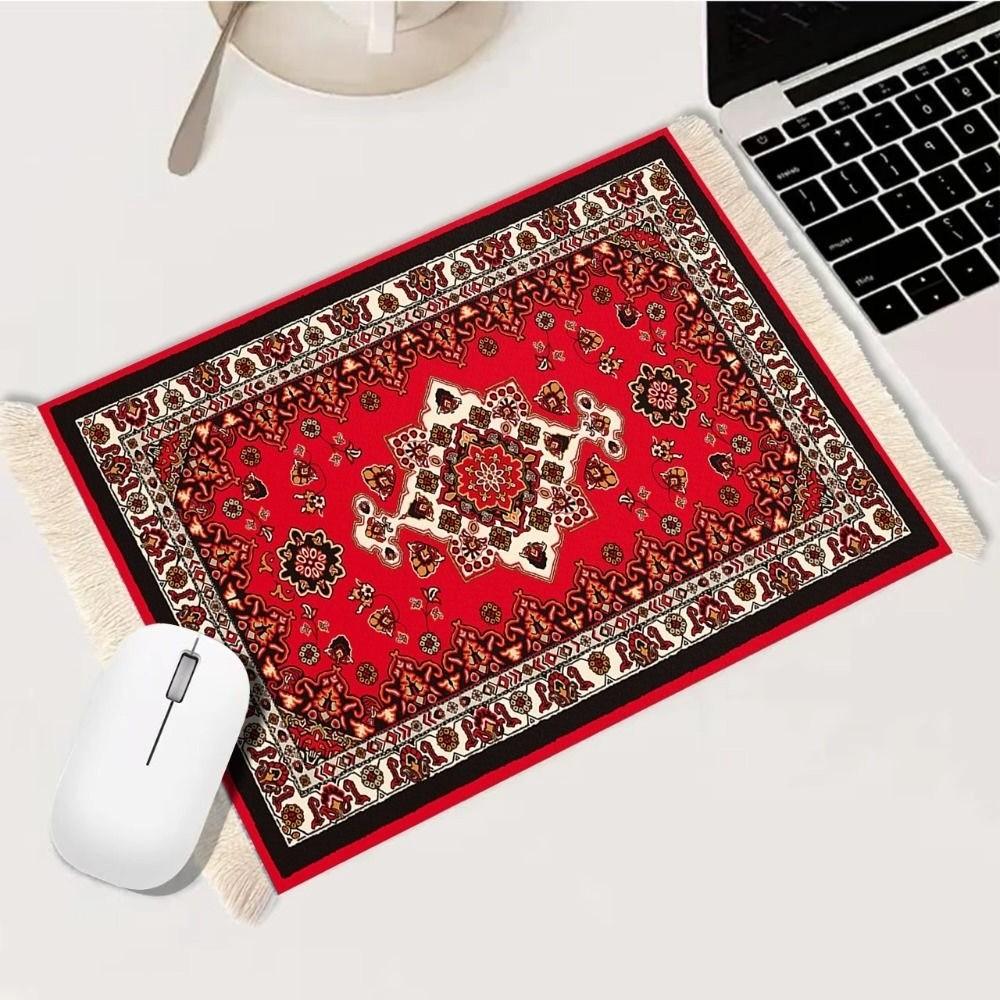 Exquisites Druck Mauspad Persisch Computertischmatte Retro Quaste Mauspad Büro