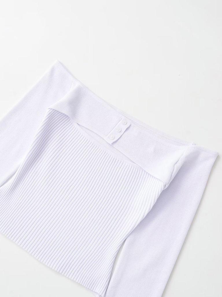 European Style Adjustable Cropped Knit Top - Spring 2026