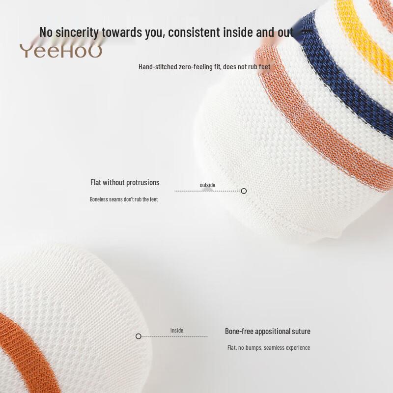 YEEHOO Children's Thin Mesh Breathable Cotton Sports Socks