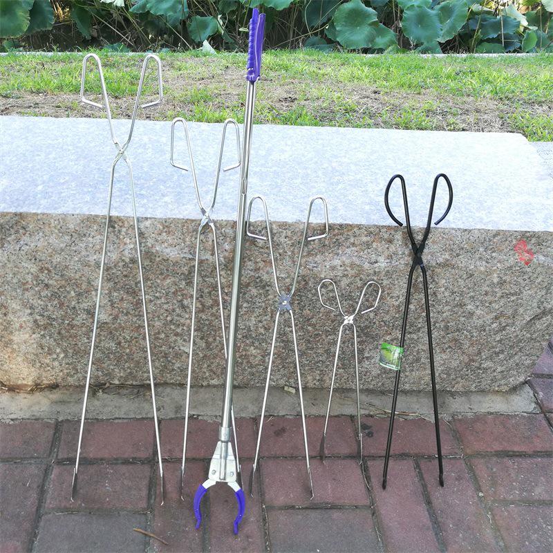 Stainless Steel Extended Trash & Food Tongs - Durable, Hygienic Pick-Up Tool
