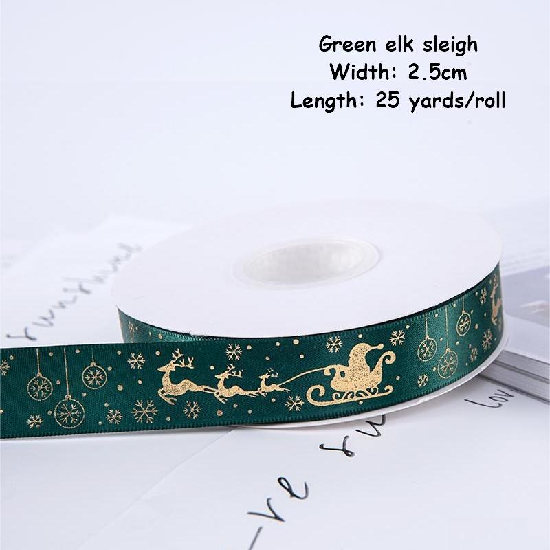 1/4 Inch Christmas Ribbon for Crafts Holiday Grosgrain Ribbon Christmas Ribbon for Gift Wrapping Festival Party Decoration