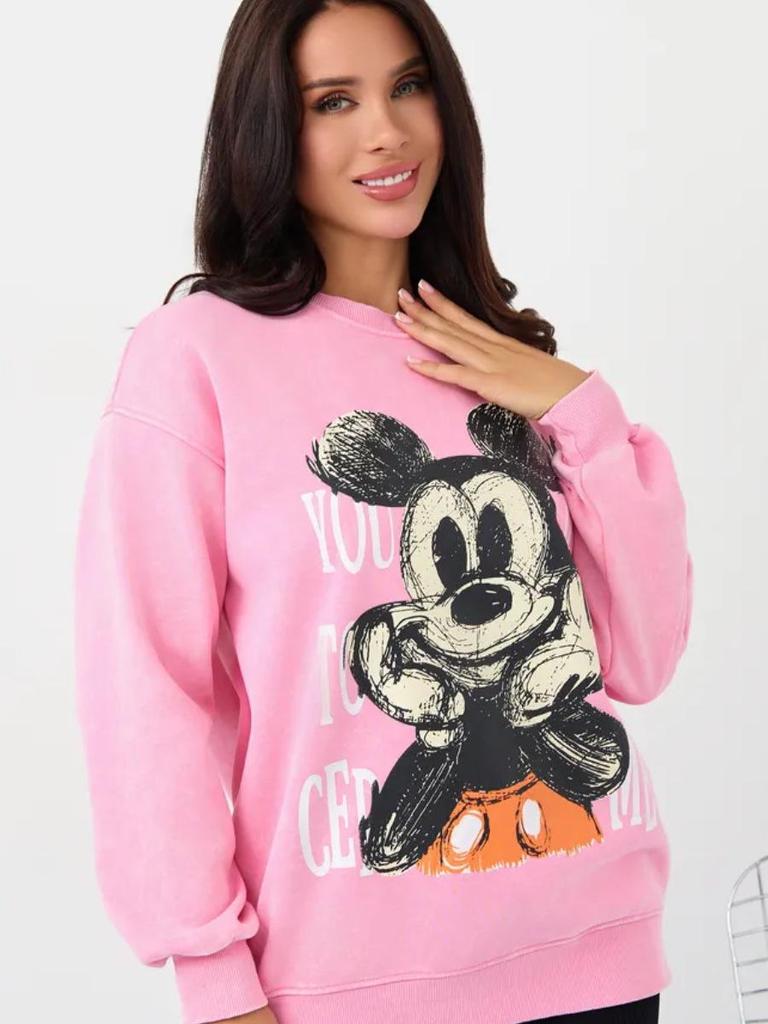 2024 European Style Printed Velvet Thickened Women's Pullover Sweatshirt - Versatile Autumn/Winter Fashion