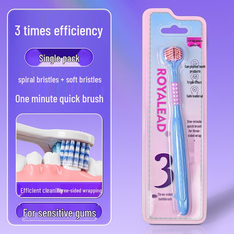Premium Adult U-Shaped Three-Sided Toothbrush with Soft Bristles, Family Pack, Individually Packaged