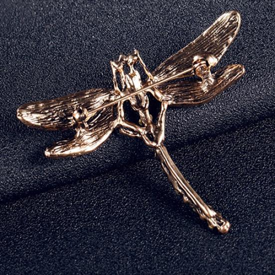 New Fashion Jewelry Women's Vintage Noble Dragonfly Crystal Scarf Pin Brooches