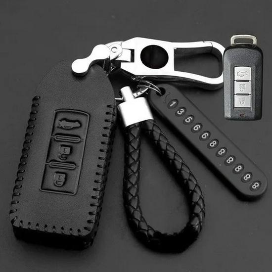 Suitable for Mitsubishi Pajero Key Pouch: Outlander, ASX, Eclipse, Grandis Remote Control Keychain.