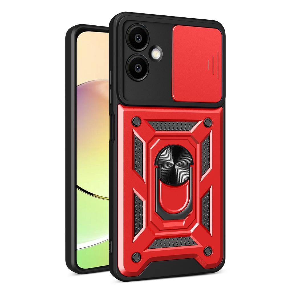 AMORUS For Samsung Galaxy A06 4G Case Kickstand PC+TPU Phone Cover with Camera Lens Slider