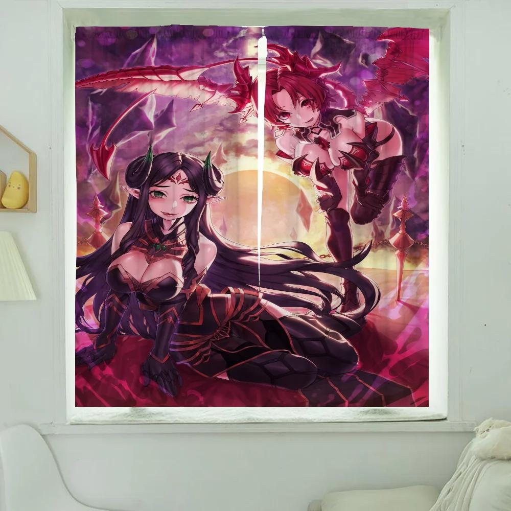 Home Interior Kitchen Curtains for Living Room 2 Pieces Blackout Curtains Door Curtain Kings Raid Partition Bedroom Decoration