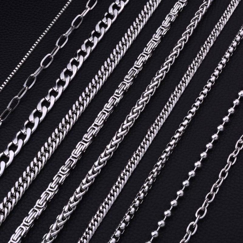Men's Six-Sided Polished Cuban Titanium Steel Necklace