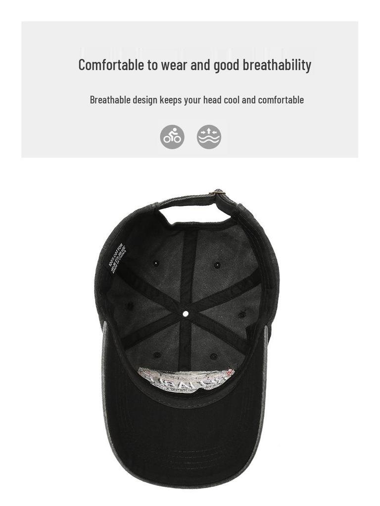 Trendige Herren-Baseballkappe im Vintage-Stil mit Stickerei: Europäische & Amerikanische Sonnenblende