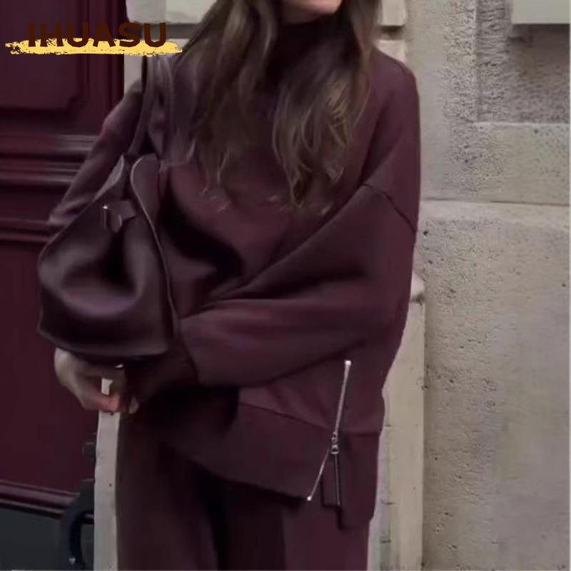 IHUASU Costumes pantalons décontractés à manches longues pour femmes
