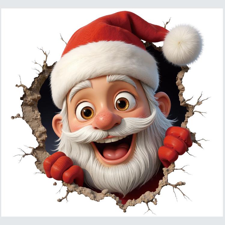 Multicolor Christmas Toilet Sticker Cartoon PVC Xmas Sticker Santa Broken Wall Xmas Ball Decorative Sticker Home Decoration
