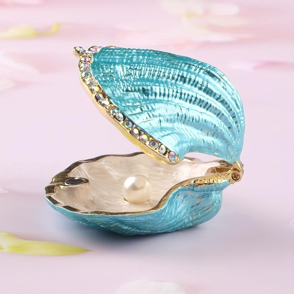 Seashell Hinged Trinket Box Holder Jewelry Box Holder Collectible Accessories For Home  Christmas Valentine's Day New Year Gift
