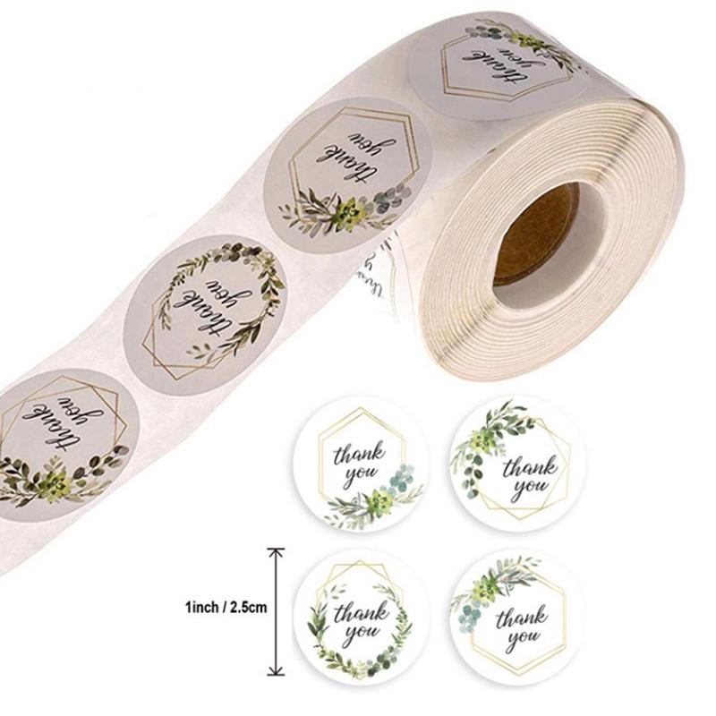 500X Floral Thank You Sticker Scrapbooking For Package Seal Label Custom Sticker