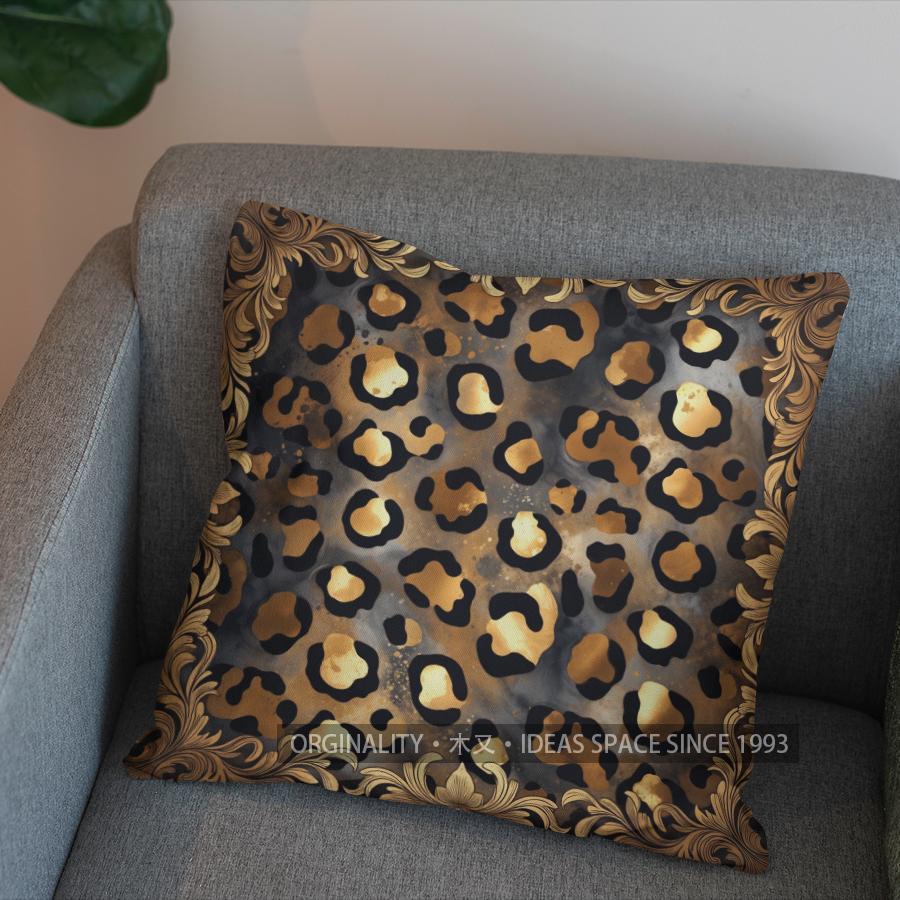 2D Colorful Jaguar Design Pillow For Home Decor Pattern Cushion Cover Suitable For Sofa Bedroom Car Pillow Cover