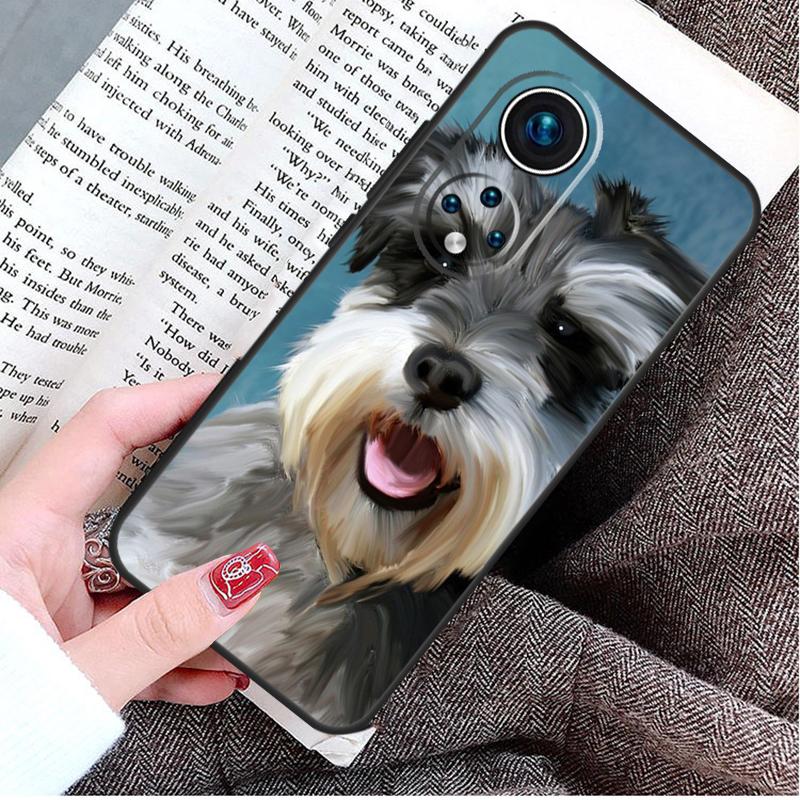Schnauzer Welpe Hund Kunst Hülle Für Honor Magic 8 7 6 Pro Honor X9d X9c X9b X9a X8b X8c Win 50 70 90 200 400 Lite Abdeckung