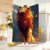 Fantasy Animal Majestic Lion Throw Lightweight  Flannel Blanket Soft Skin-Friendly For Summer Cooling