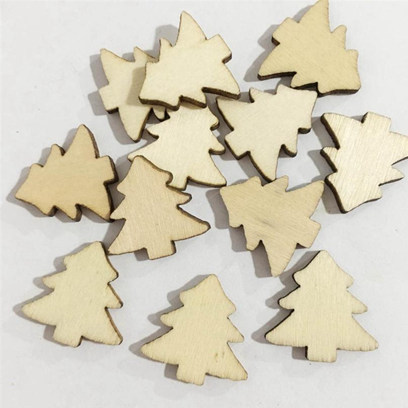 Christmas Environmental Protection Wood Chips Christmas Tree Decoration Wall Stickers Wooden Crafts