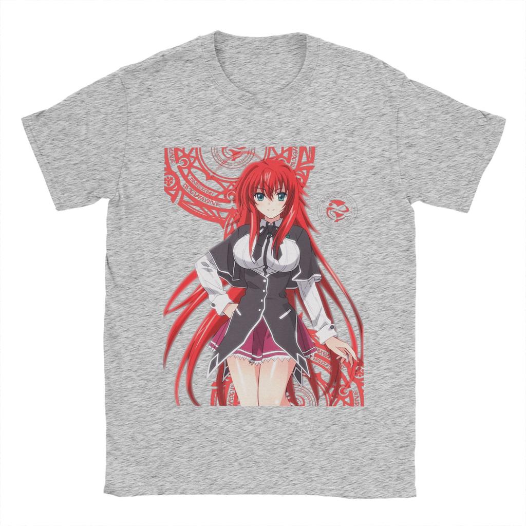 Rias Gremory T Shirt Beach High School DxD  100 Cotton T-Shirts For Men's Hip Hop Casual Tee Shirt Short Sleeve Y2K Fun Top Tees
