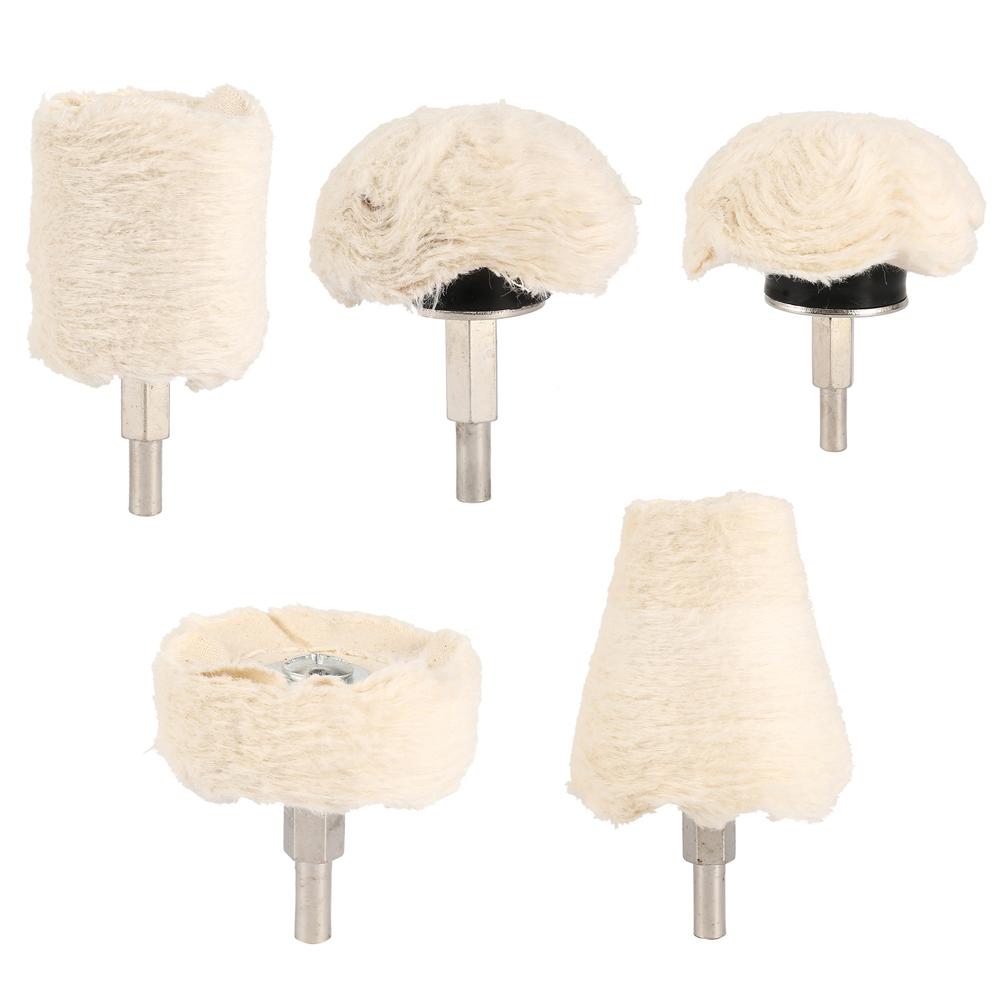 4/5pcs Car Polishing Cone Buffing cloth wheel Pad Auto Waxing Wool Polishing Disc Hub Beauty Cleaning Tool For Polisher Adapter