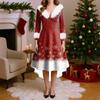 Christmas Party Printed Dresses For Women Vintage Christmas Midi Dress Casual Dresses Cocktail Dress Party Festive Dresses