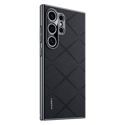 Suitable for Samsung S24ultra Mobile Phone Case High-end Plain Leather S24plus Ultra-thin Full-pack Anti-fall 24+ Business Leather Case