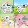 Light Up Miniature Rabbit Lovely Crawling Toy Classical Rabbit Figure for Christmas and New Year Musical Toy
