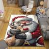 1Pc Santa Claus Reindeer Rug Office Carpet Indoor Outdoor Doormat Nonslip Soft And Comfortable Living Room Christmas Halloween Gift D91817