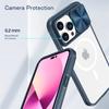 Slide Camera Lens Protector Armor Case For iPhone 15 13 14 Plus 11 12 Pro Max For Magsafe Shockproof Armor Bumpers Clear Cover
