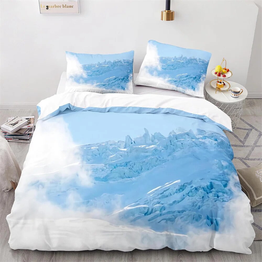 Comforter Snow Mountain Iceberg Northern Antarctic Bedding Set For Kid Boy Girl Rock Stone Queen Size Warm