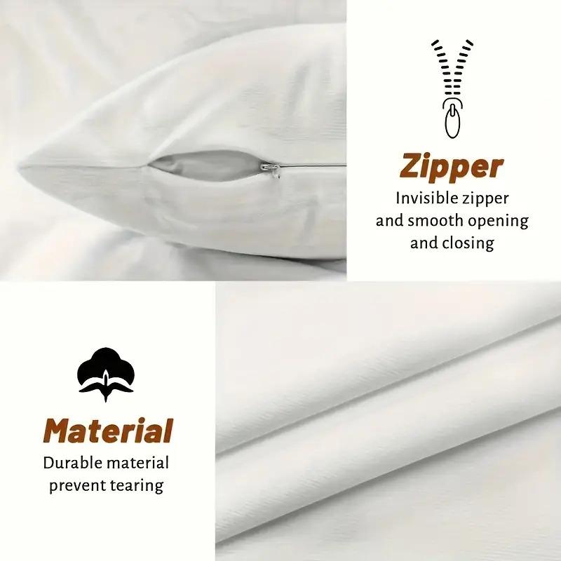 Federa per cuscino a coccinella double-face Vikama: Bianco Solido Con Stampa Rossa E Nera, Copertura Decorativa Morbida