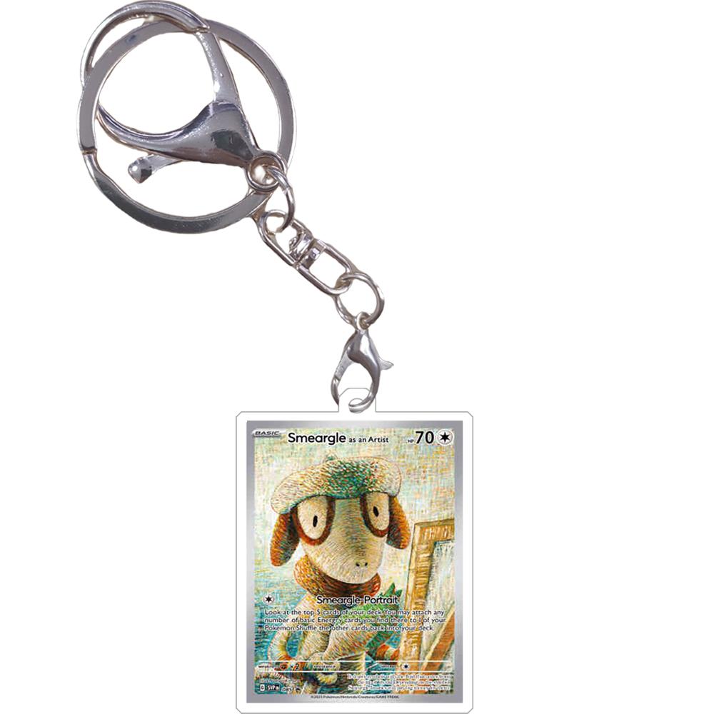 Pokemon Keychain Van Gogh Oil Painting Series Eevee Charizard Mew Mewtwo Acrylic Small Cards Anime Game Pendant Game Prop Toys