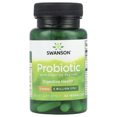 Probiotic with Digestive Enzymes, 5 Billion CFU, 60 Veggie Caps