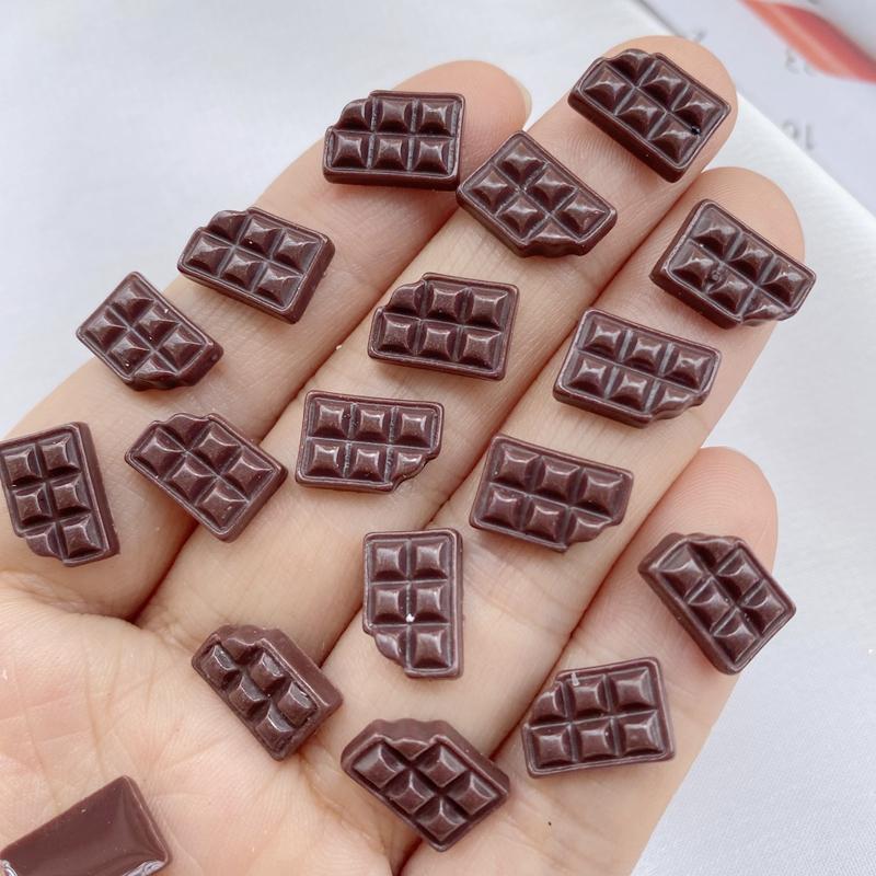 30Pcs New Cute  Chocolate Series Resin Flatback Ornament Jewelry Making Manicure Hairwear Accessorie