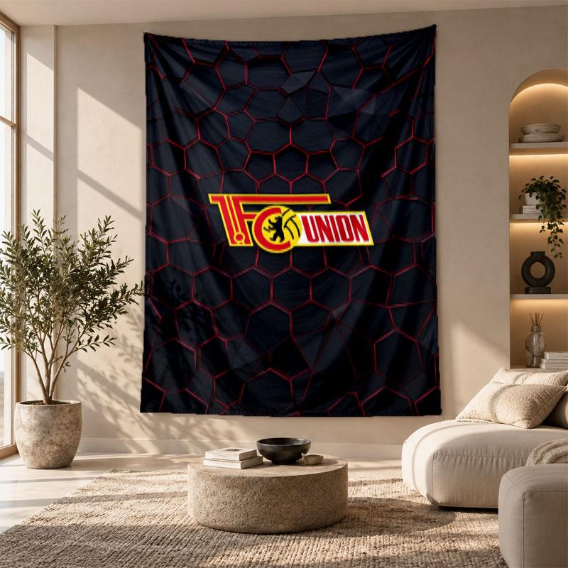 Decorative Tapestry,Union Berlin FC Printed Wall Art, Lightweight Wall Hanging For Bedroom Background