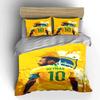 Ensemble de literie de football Neymar Jaune Parure de lit Housse de couette Taies d'oreiller Décoration de la maison (1 * Housse de couette 2 * Taies d'oreiller, sans couette)