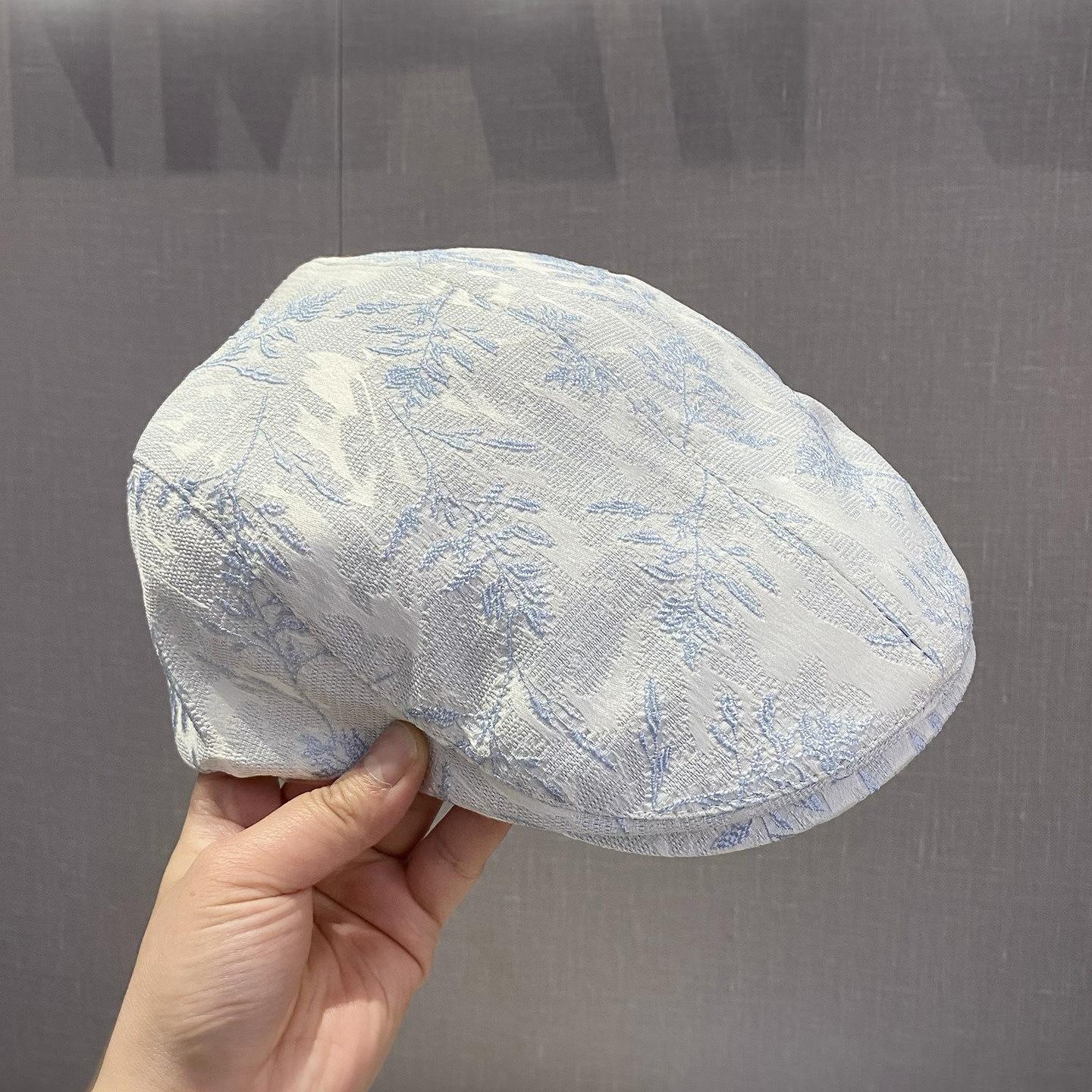

Women s Retro Painter Beret Cap Spring/Summer Versatile Newsboy Style Fashionable Outdoor Unisex Adjustable Size 55-60cm светло-синий