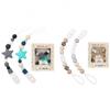 2PCS Silicone Pacifier Clips for Babies Infant Star Pacifier Holder Chain Soft Flexible Binky Clips One Piece Design Pacifier Clip for Most Pacifier