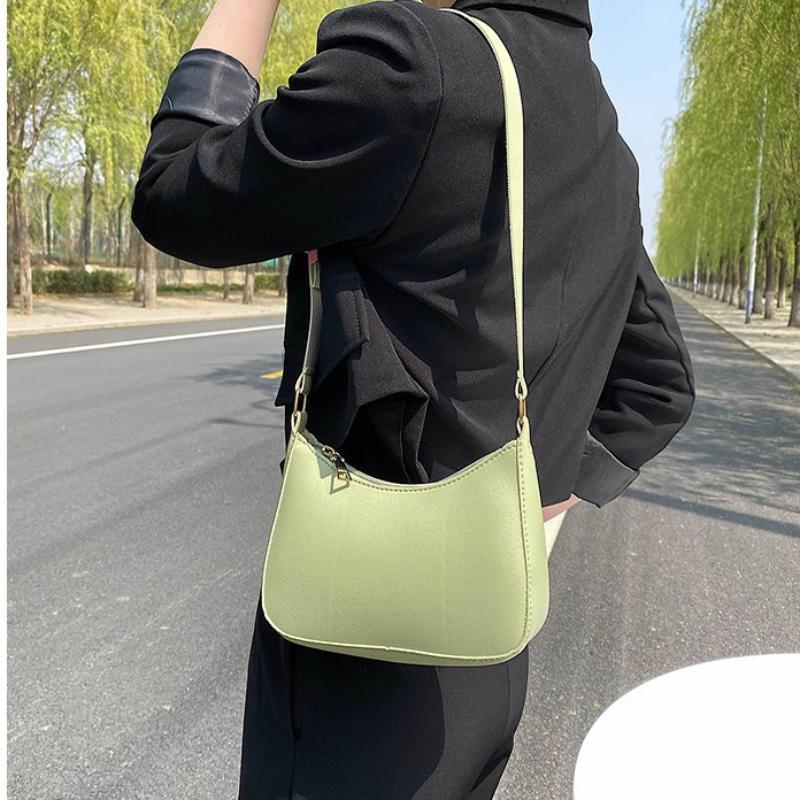 Cute Solid Color Small Square Bag Lightweight Portable Single Shoulder Armpit Bag for Students School Daily