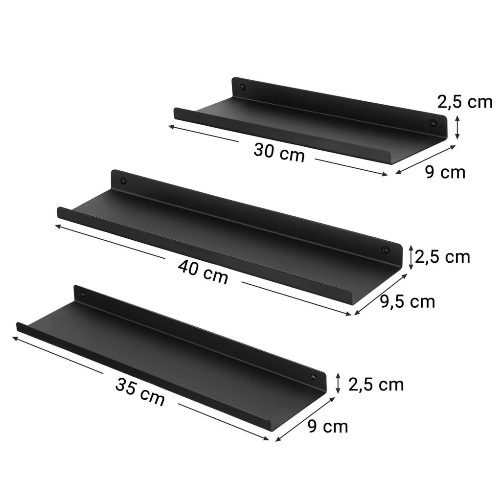 Set of 3 shelves - LFS12BK
