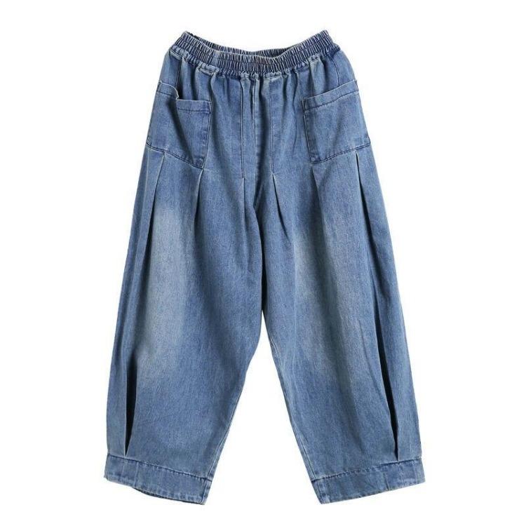 Vintage Baggy Oversized Jeans voor Dames Casual Harembroeken Wijde Pijpen Mom Jeans Denim Broeken Bloomers