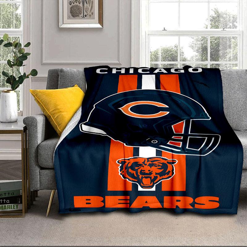 Chicago Bears Portable Blanket/Soft Blanket Bedding Blanket Suitable for Travel Camping Living Rooms Offices Sofas Fan Gifts