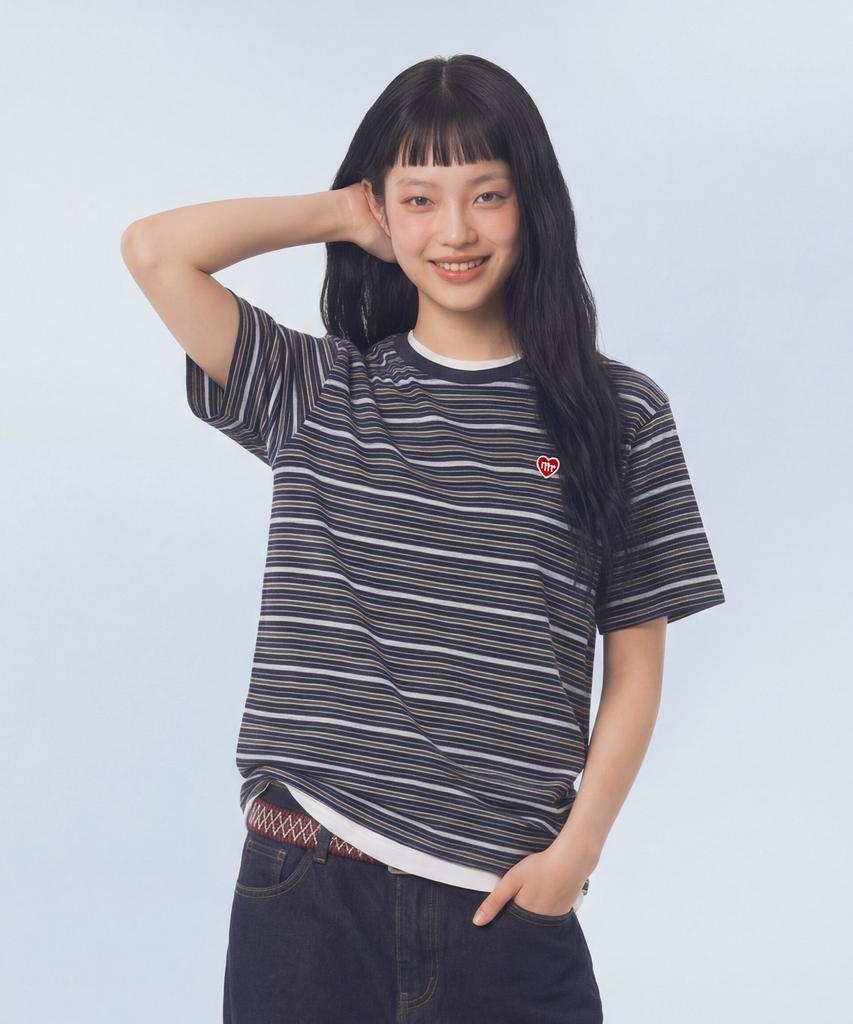 Maseumaluljeueopaeleol Daily Cotton Stripe T-Shirt_Navy