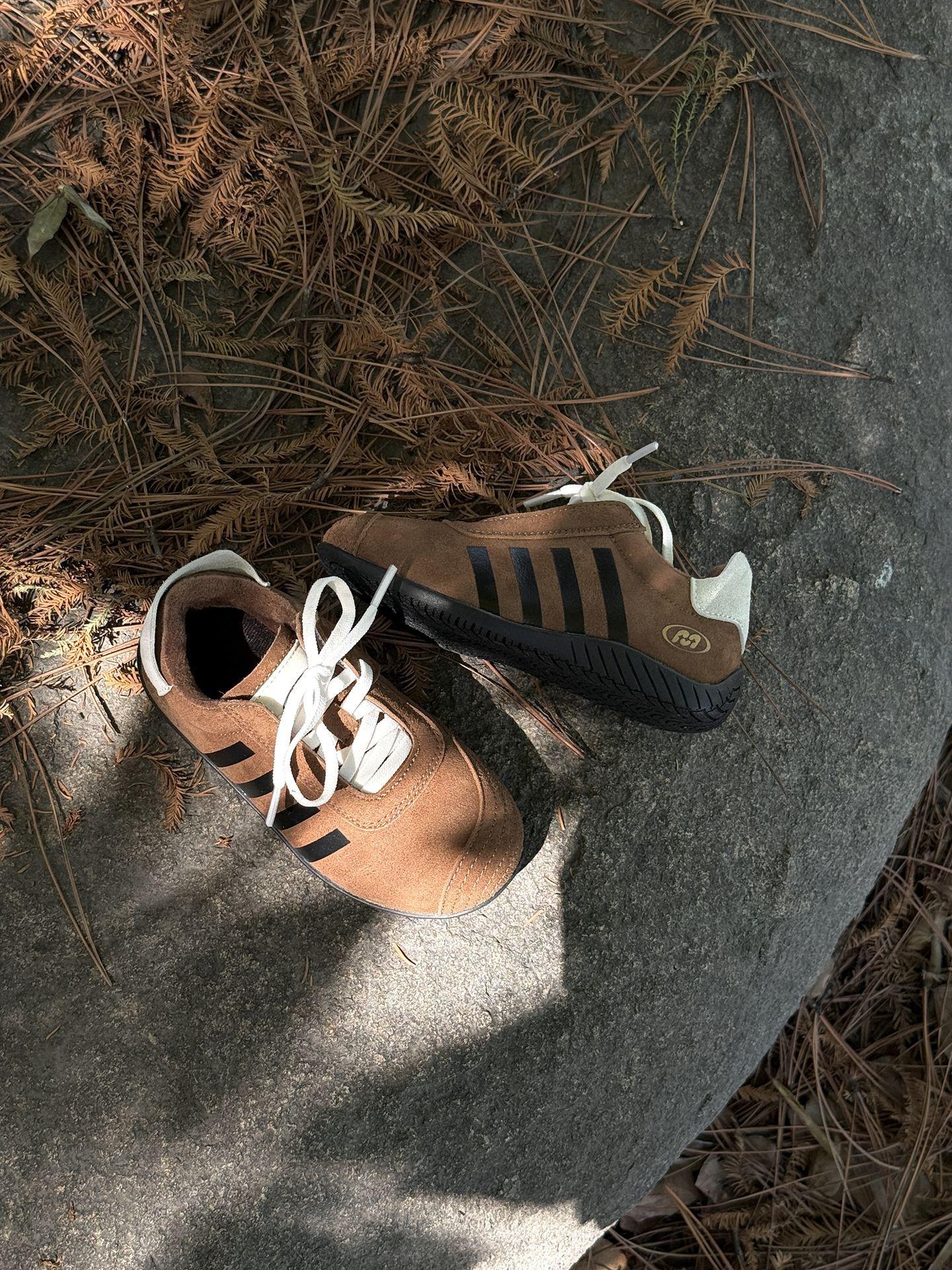 

XSHX Ретро Немецкая Тренировка | Функциональные Гоночные Кроссовки для Мальчиков и Девочек Осень и Зима Янтарно-Хаки Скрытая Липучка Нескользящая Резина 25