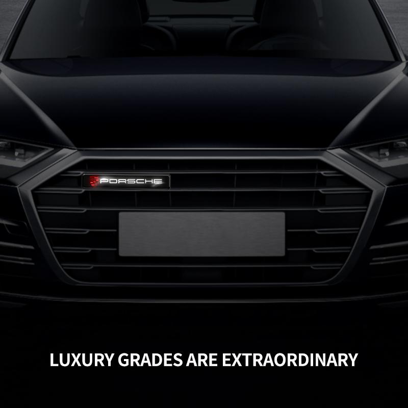 New Car LED Front Hood Grille Emblem Badge Decorative Light For Porsche GTS Cayenne Cayman Panamera Macan 911 718 928 90