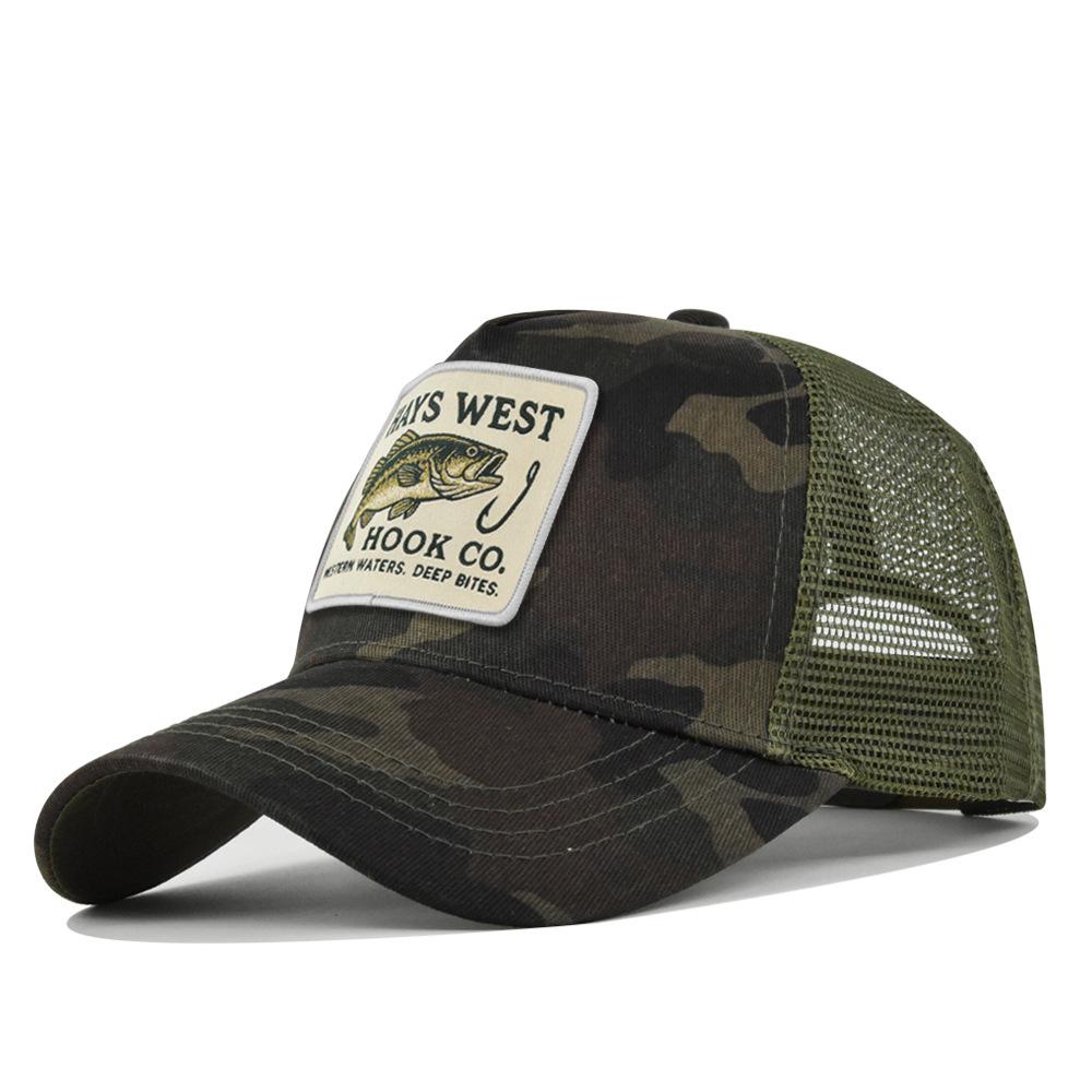 Generic Fishing Patch Trucker Hat Adjustable Mesh Back Baseball Cap