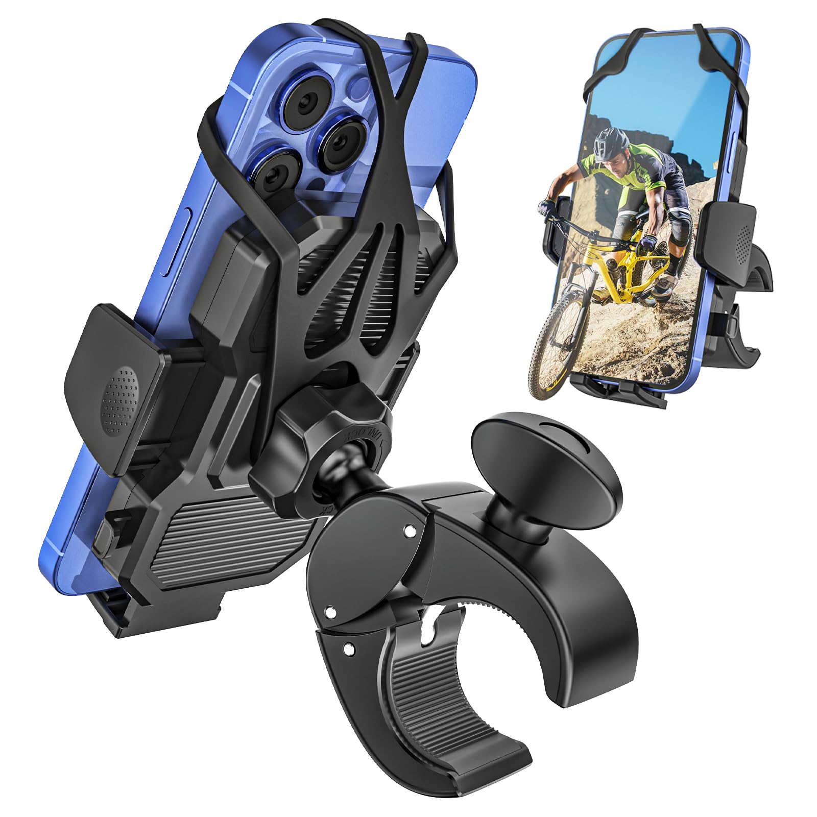 

Kolasels Велосипедный Смартфон Мотоциклетный Смартфон Коляска Смартфон Популярный Велосипедный Телефон Вибрация Регулируемая Легкая Установка и Прочный Японский чёрный